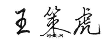 駱恆光王策虎行書個性簽名怎么寫