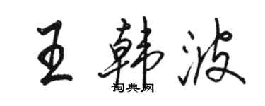駱恆光王韓波行書個性簽名怎么寫