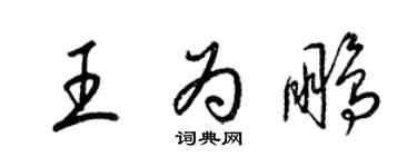 梁錦英王為鵬草書個性簽名怎么寫