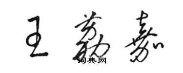 駱恆光王荔嘉草書個性簽名怎么寫