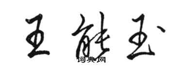 駱恆光王能玉行書個性簽名怎么寫