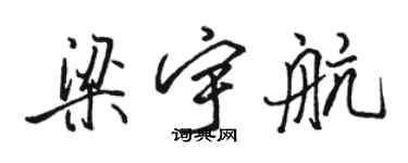 駱恆光梁宇航行書個性簽名怎么寫