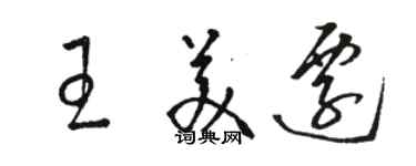 駱恆光王美遷草書個性簽名怎么寫