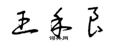 曾慶福王禾良草書個性簽名怎么寫