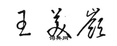 駱恆光王美嶺草書個性簽名怎么寫