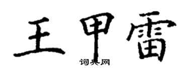 丁謙王甲雷楷書個性簽名怎么寫