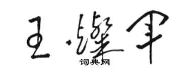 駱恆光王燦軍草書個性簽名怎么寫