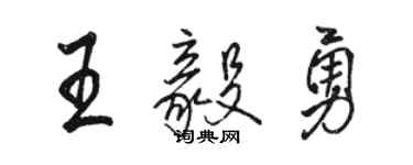 駱恆光王毅勇行書個性簽名怎么寫