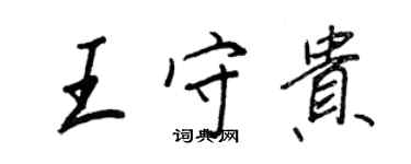 王正良王守貴行書個性簽名怎么寫