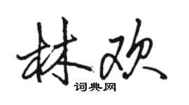 駱恆光林歡行書個性簽名怎么寫