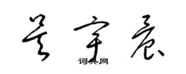 梁錦英吳宇晨草書個性簽名怎么寫