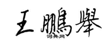 王正良王鵬舉行書個性簽名怎么寫