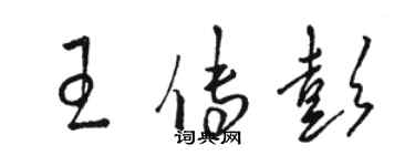 駱恆光王傳彭草書個性簽名怎么寫