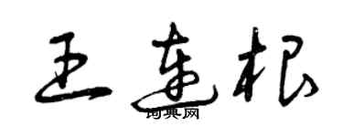 曾慶福王連根草書個性簽名怎么寫