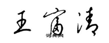 梁錦英王富清草書個性簽名怎么寫