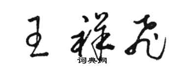 駱恆光王祥飛草書個性簽名怎么寫