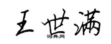 王正良王世滿行書個性簽名怎么寫