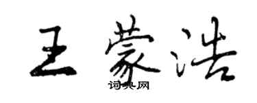 曾慶福王蒙浩行書個性簽名怎么寫