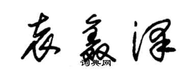 朱錫榮袁鑫澤草書個性簽名怎么寫