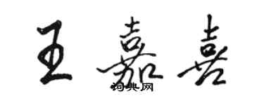 駱恆光王嘉喜行書個性簽名怎么寫