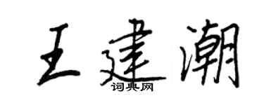 王正良王建潮行書個性簽名怎么寫