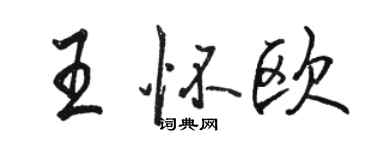 駱恆光王懷歐行書個性簽名怎么寫