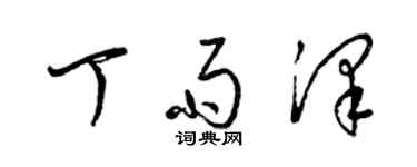 梁錦英丁雨澤草書個性簽名怎么寫