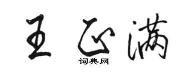 駱恆光王正滿行書個性簽名怎么寫