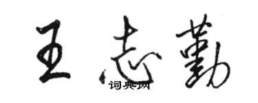 駱恆光王志勤行書個性簽名怎么寫