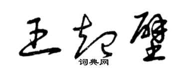 曾慶福王起壁草書個性簽名怎么寫