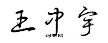 曾慶福王中宇草書個性簽名怎么寫