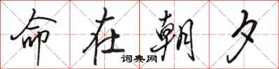 駱恆光命在朝夕行書怎么寫