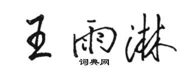 駱恆光王雨淋行書個性簽名怎么寫