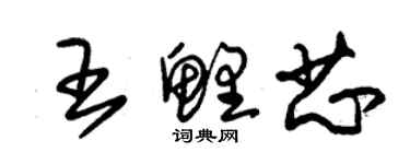 朱錫榮王鯉芯草書個性簽名怎么寫