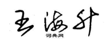 朱錫榮王海升草書個性簽名怎么寫