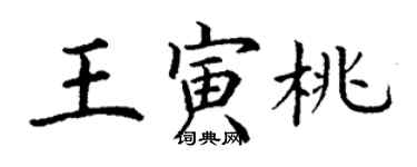 丁謙王寅桃楷書個性簽名怎么寫