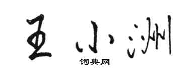 駱恆光王小洲行書個性簽名怎么寫