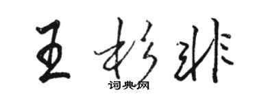 駱恆光王杉非行書個性簽名怎么寫