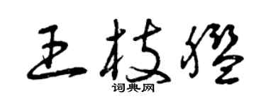 曾慶福王枝艦草書個性簽名怎么寫