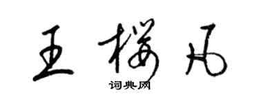 梁錦英王櫻凡草書個性簽名怎么寫