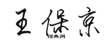 駱恆光王保京行書個性簽名怎么寫