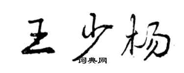 曾慶福王少楊行書個性簽名怎么寫