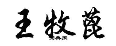 胡問遂王牧蓖行書個性簽名怎么寫