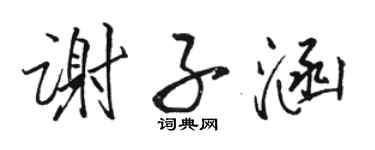 駱恆光謝子涵行書個性簽名怎么寫