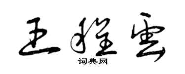 曾慶福王程雲草書個性簽名怎么寫