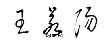 駱恆光王若陽草書個性簽名怎么寫