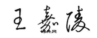 駱恆光王嘉陵草書個性簽名怎么寫