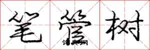 龐中華筆管樹行書怎么寫