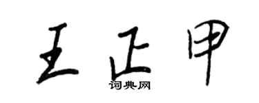 王正良王正甲行書個性簽名怎么寫