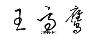 駱恆光王高鷹草書個性簽名怎么寫